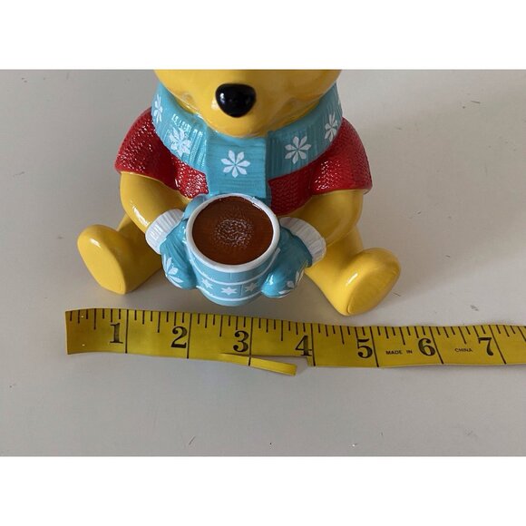Disney Winnie The Pooh Hot Cocoa Christmas Santa Hat Soap Dispenser Ceramic NEW - Picture 9 of 9